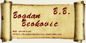 Bogdan Beoković vizit kartica